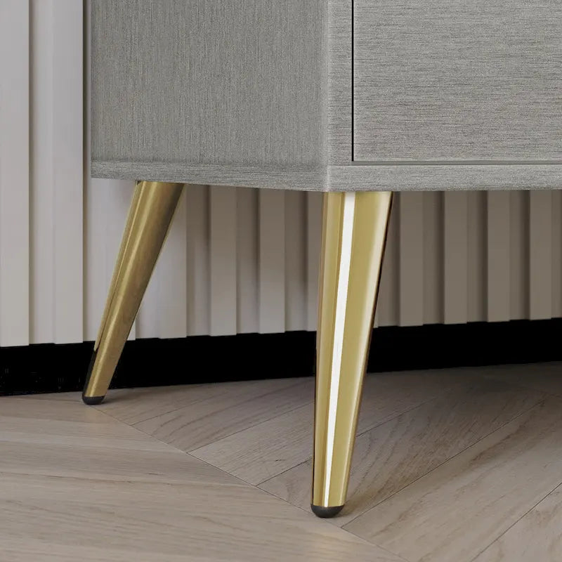 Contemporary 2-Drawers Wooden Nightstand