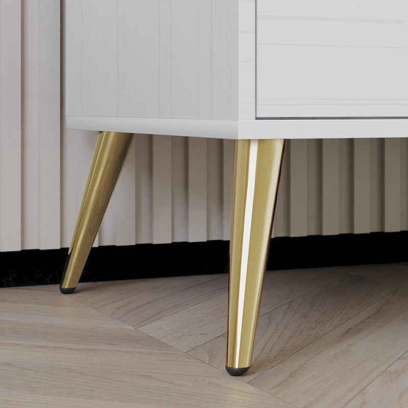 Contemporary 2-Drawers Wooden Nightstand