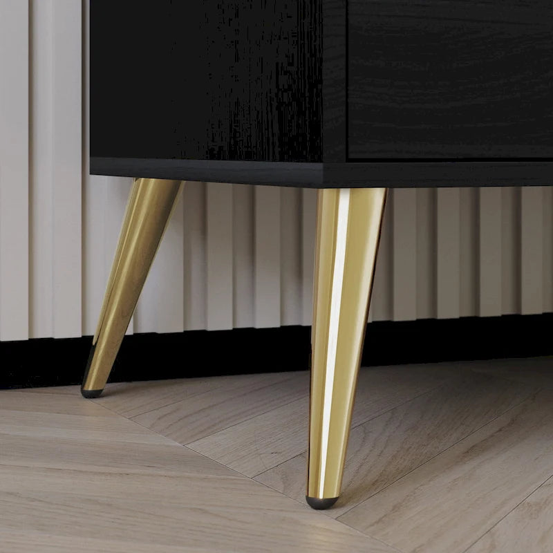 Contemporary 2-Drawers Wooden Nightstand