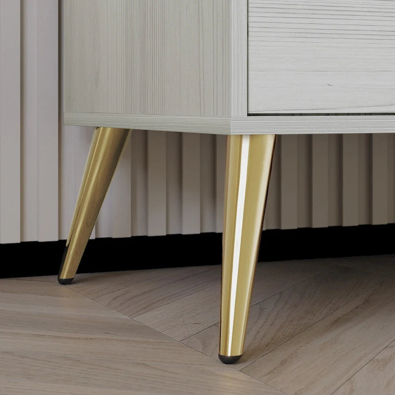 Contemporary 2-Drawers Wooden Nightstand