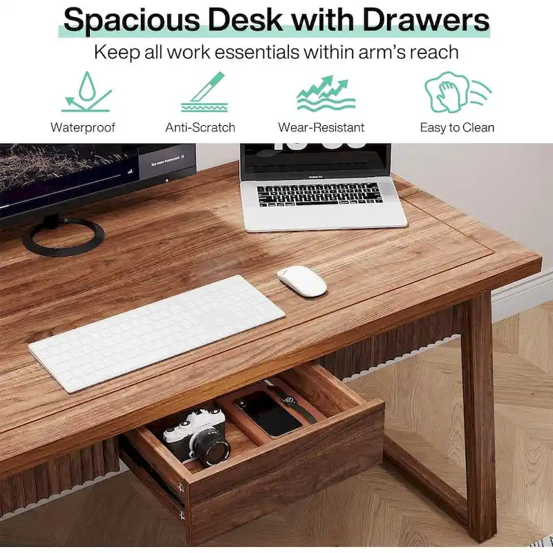Home Office Executive Desk Solid Wood Computer Desk with Drawer