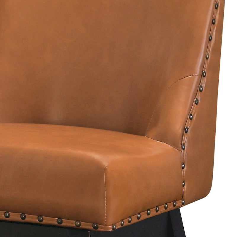 26 in. Counter Height Upholstered Wood Frame Swivel Bar Stool with Farbic Seat Set of 4 - 19.6D x 19.6W x 37H