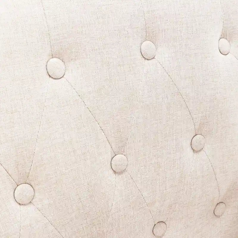 Mid-Century Modern Upholstered Linen Fabric Button Tufted Accent Chair - 28.5 W X 27.25 D X 33.75 H