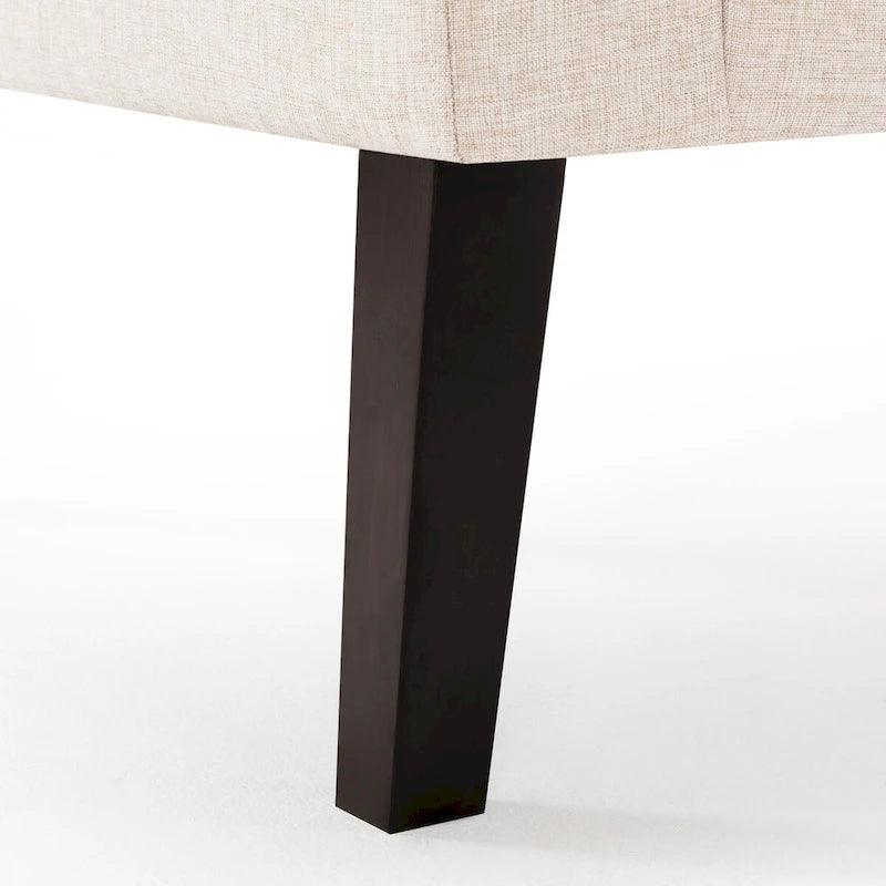 Mid-Century Modern Upholstered Linen Fabric Button Tufted Accent Chair - 28.5 W X 27.25 D X 33.75 H