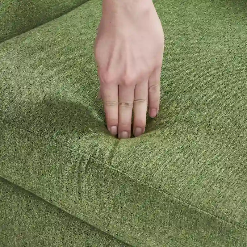 Mid-Century Modern Upholstered Linen Fabric Button Tufted Accent Chair - 28.5 W X 27.25 D X 33.75 H