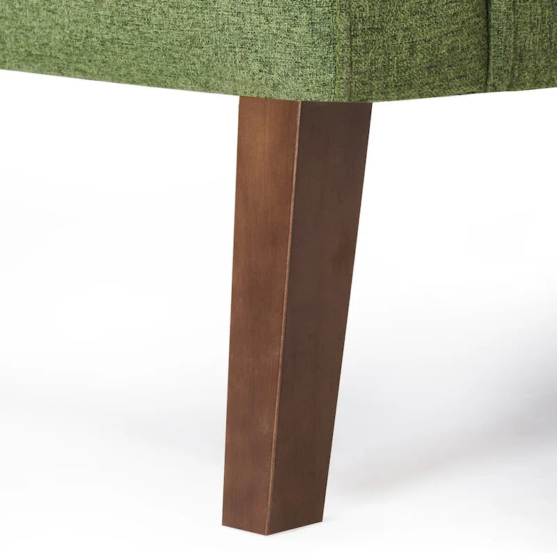 Mid-Century Modern Upholstered Linen Fabric Button Tufted Accent Chair - 28.5 W X 27.25 D X 33.75 H